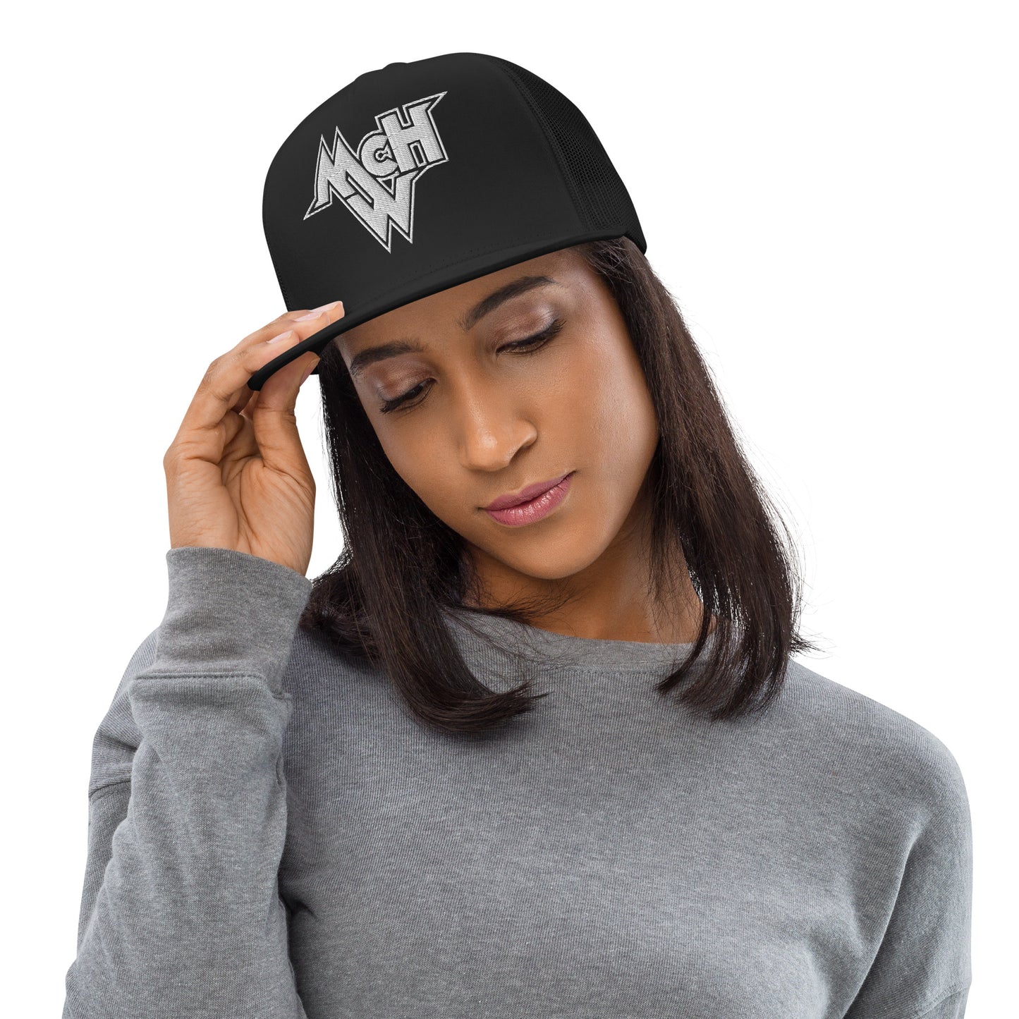 McHollywood® Embroidered Trucker Cap (White McHW)