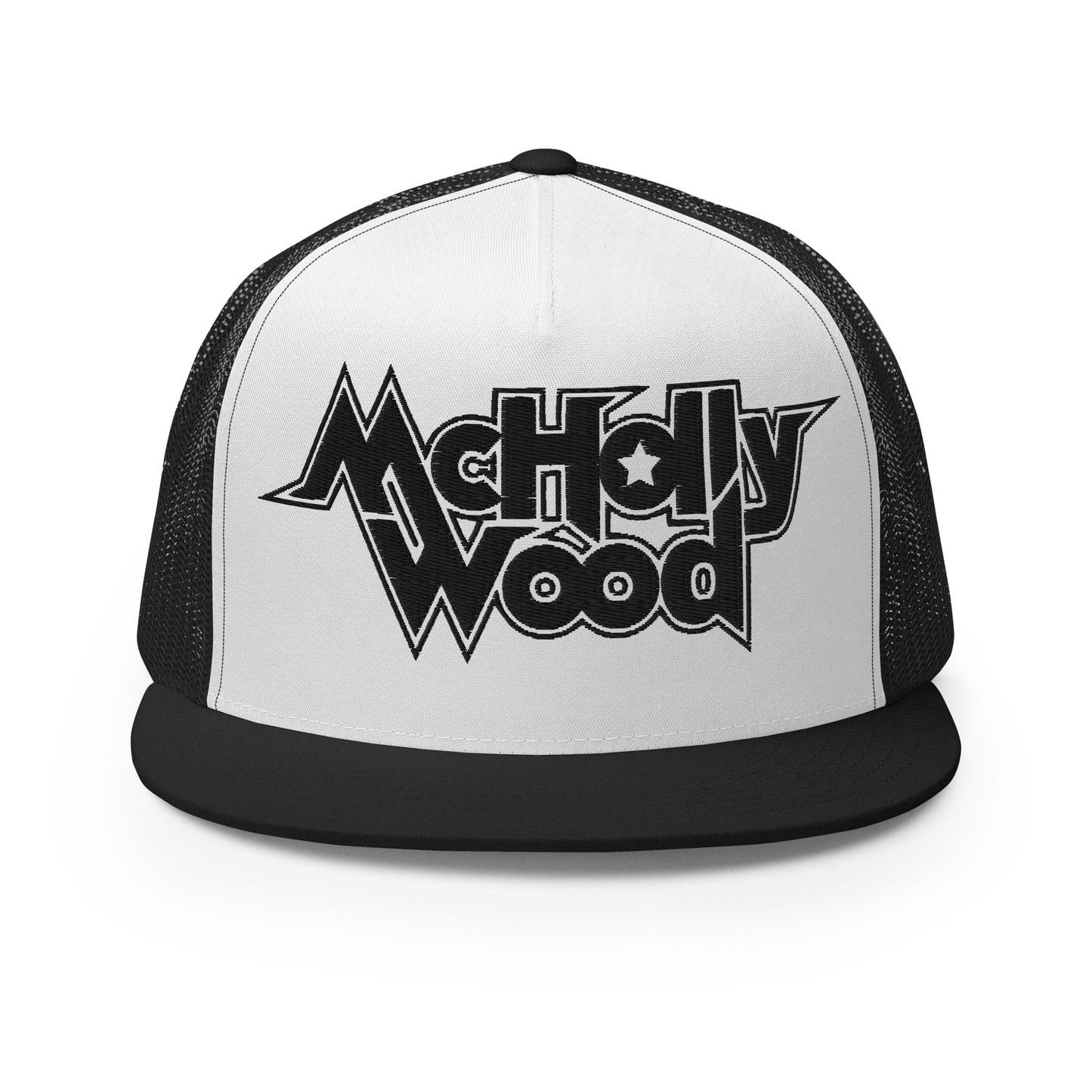 McHollywood® Trucker Cap with Embroidered Logo (Black)