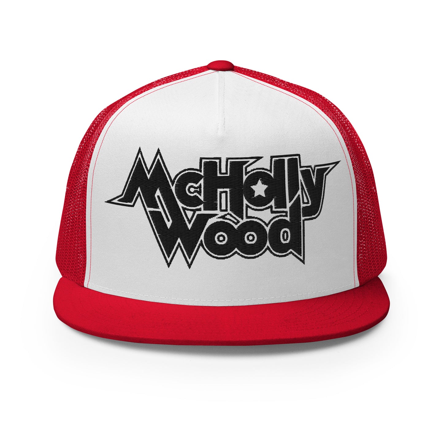 McHollywood® Trucker Cap with Embroidered Logo (Black)