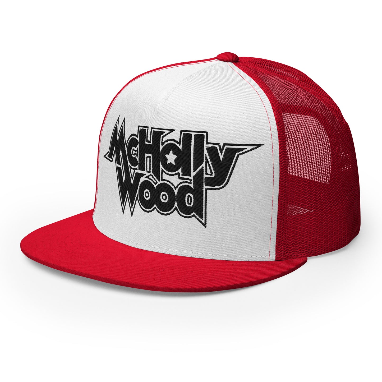 McHollywood® Trucker Cap with Embroidered Logo (Black)