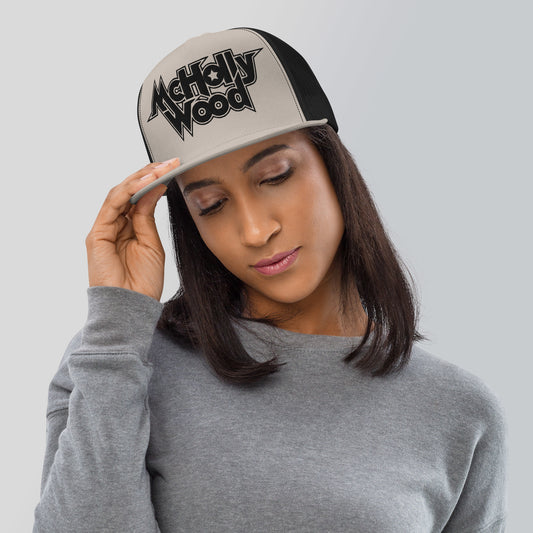 McHollywood® Trucker Cap with Embroidered Logo (Black)