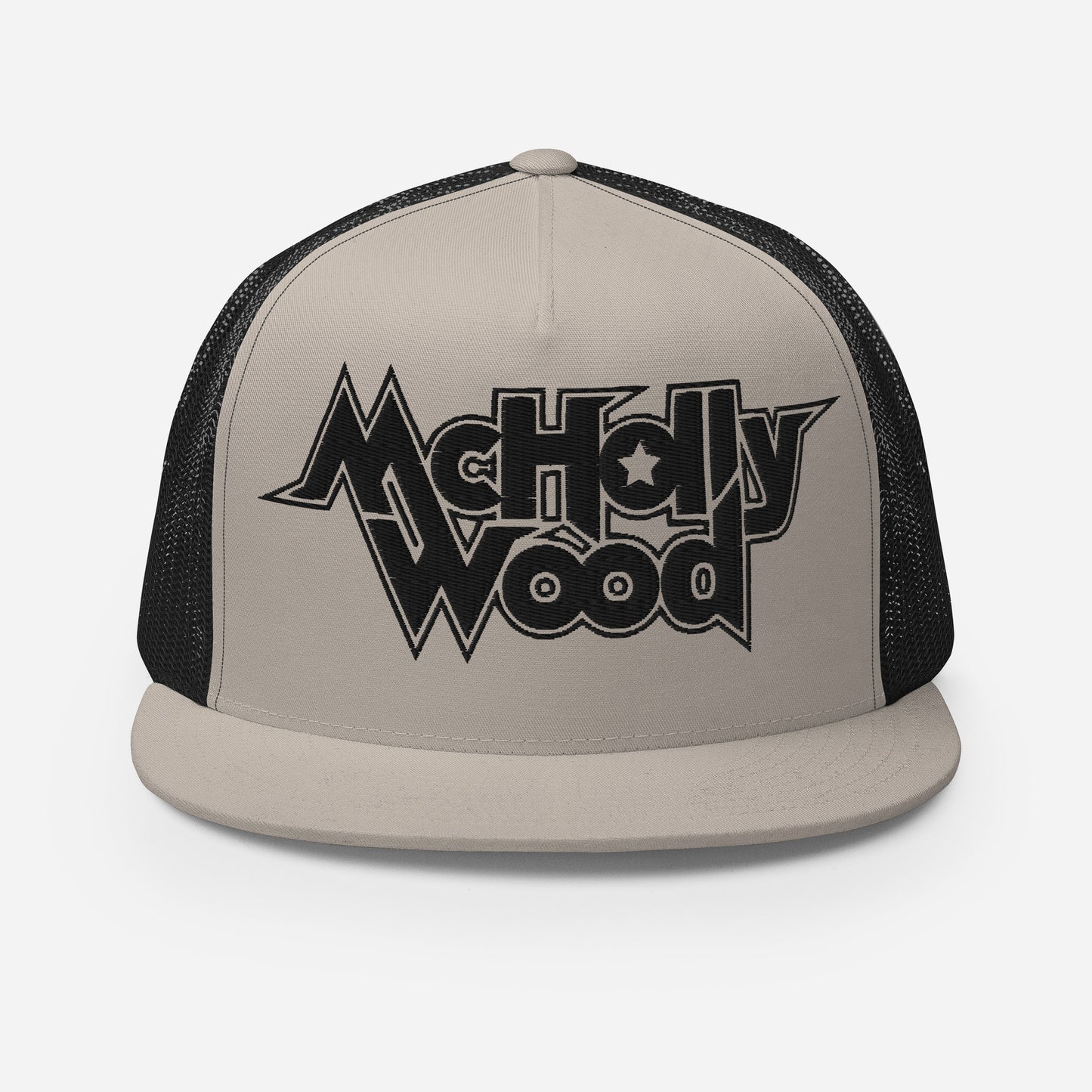 McHollywood® Trucker Cap with Embroidered Logo (Black)