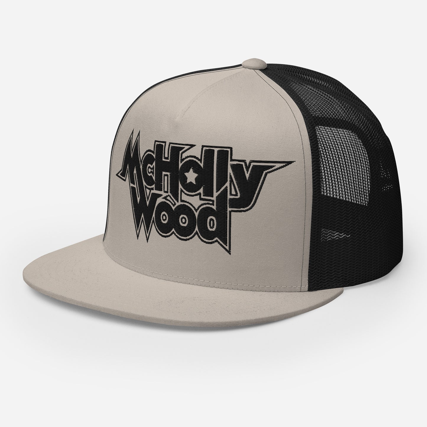 McHollywood® Trucker Cap with Embroidered Logo (Black)