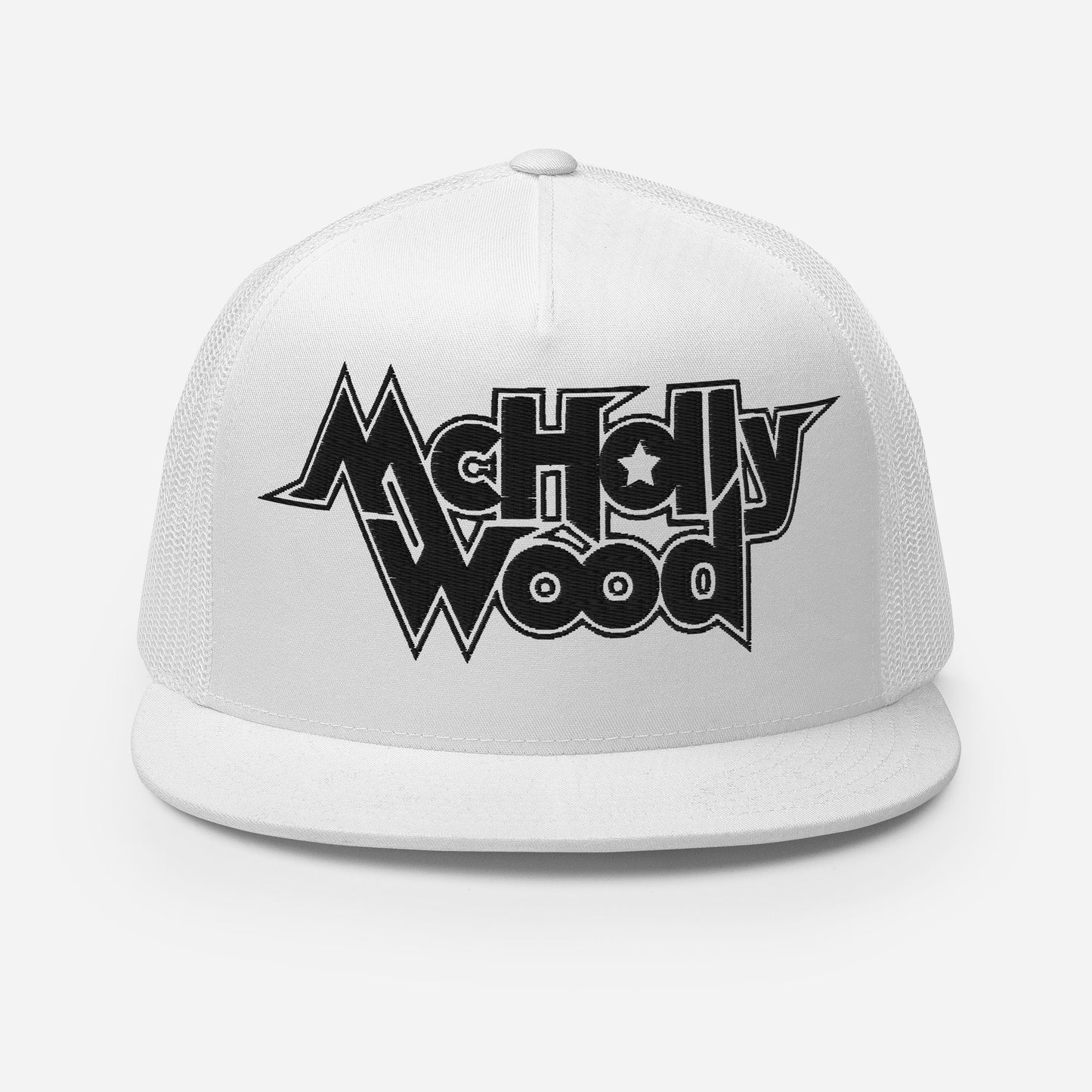 McHollywood® Trucker Cap with Embroidered Logo (Black)