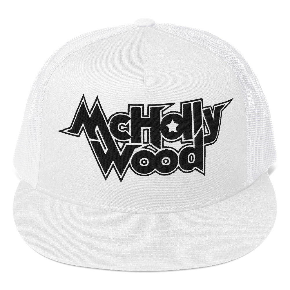 McHollywood® Trucker Cap with Embroidered Logo (Black)