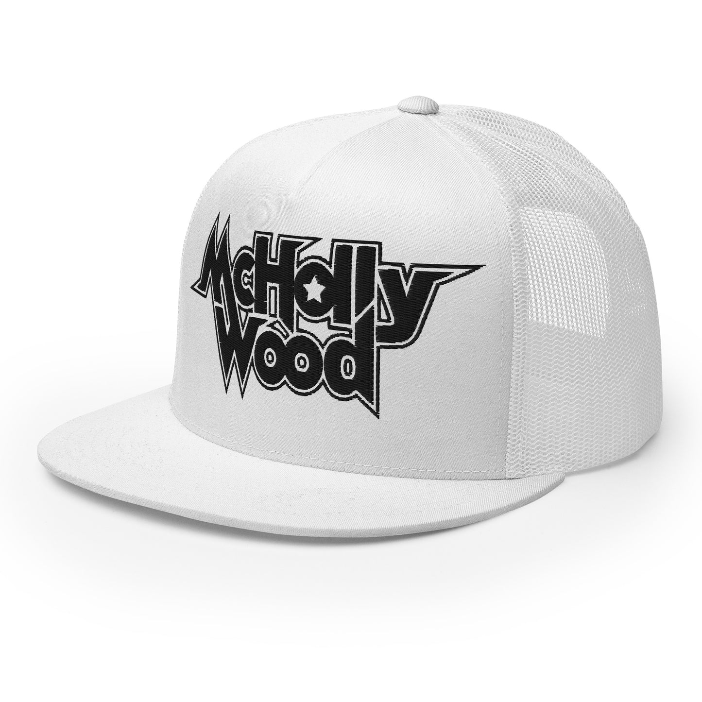 McHollywood® Trucker Cap with Embroidered Logo (Black)