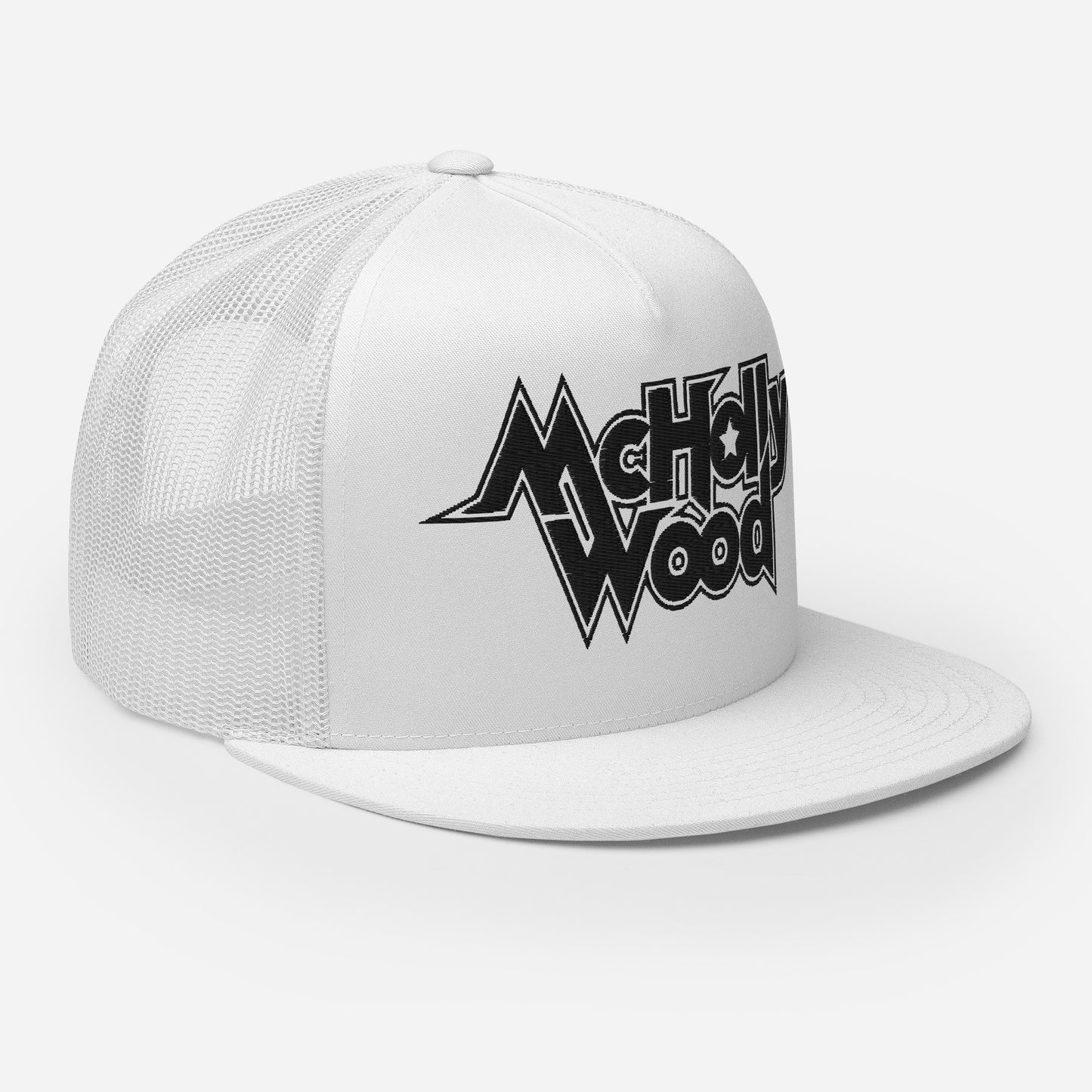 McHollywood® Trucker Cap with Embroidered Logo (Black)