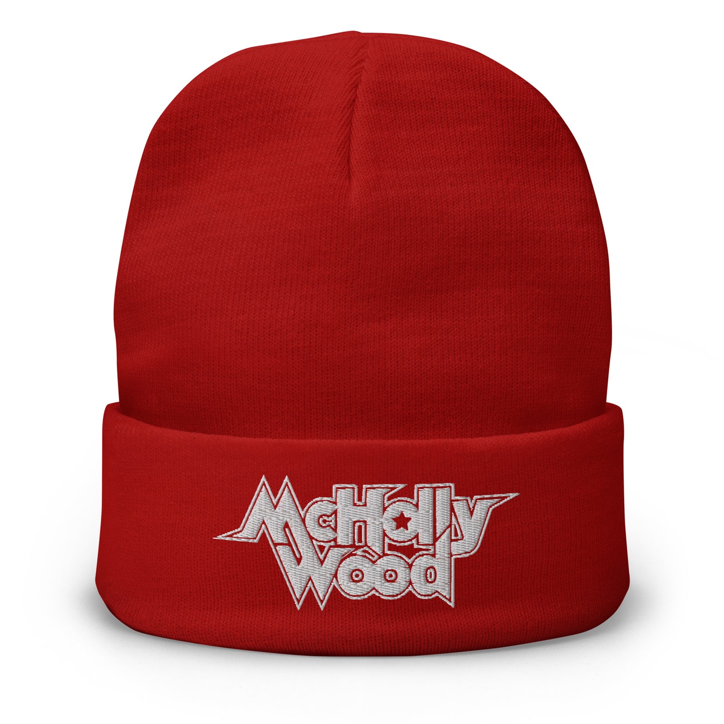 McHollywood® Embroidered Beanie (White Logo)