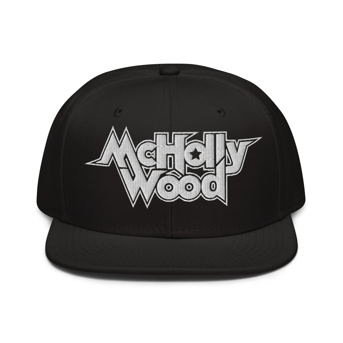 McHollywood® Embroidered Snapback Hat (White Logo)