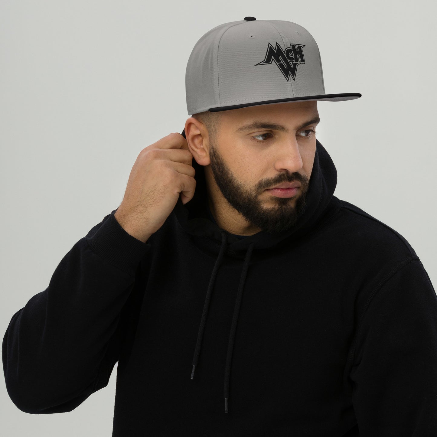 McHollywood® Embroidered Snapback Hat (Black McHW Logo)