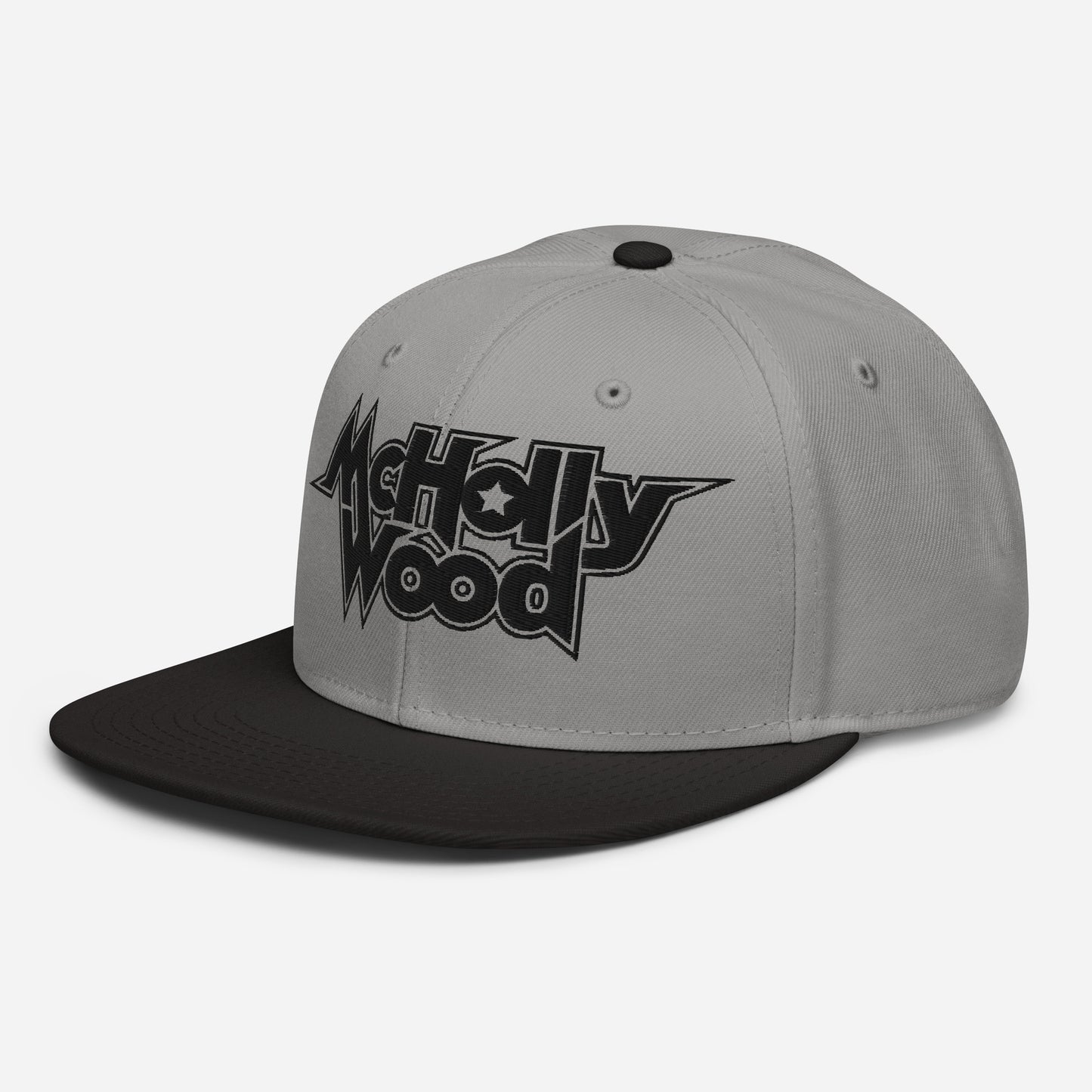 McHollywood® Embroidered Snapback Hat (Black Logo)