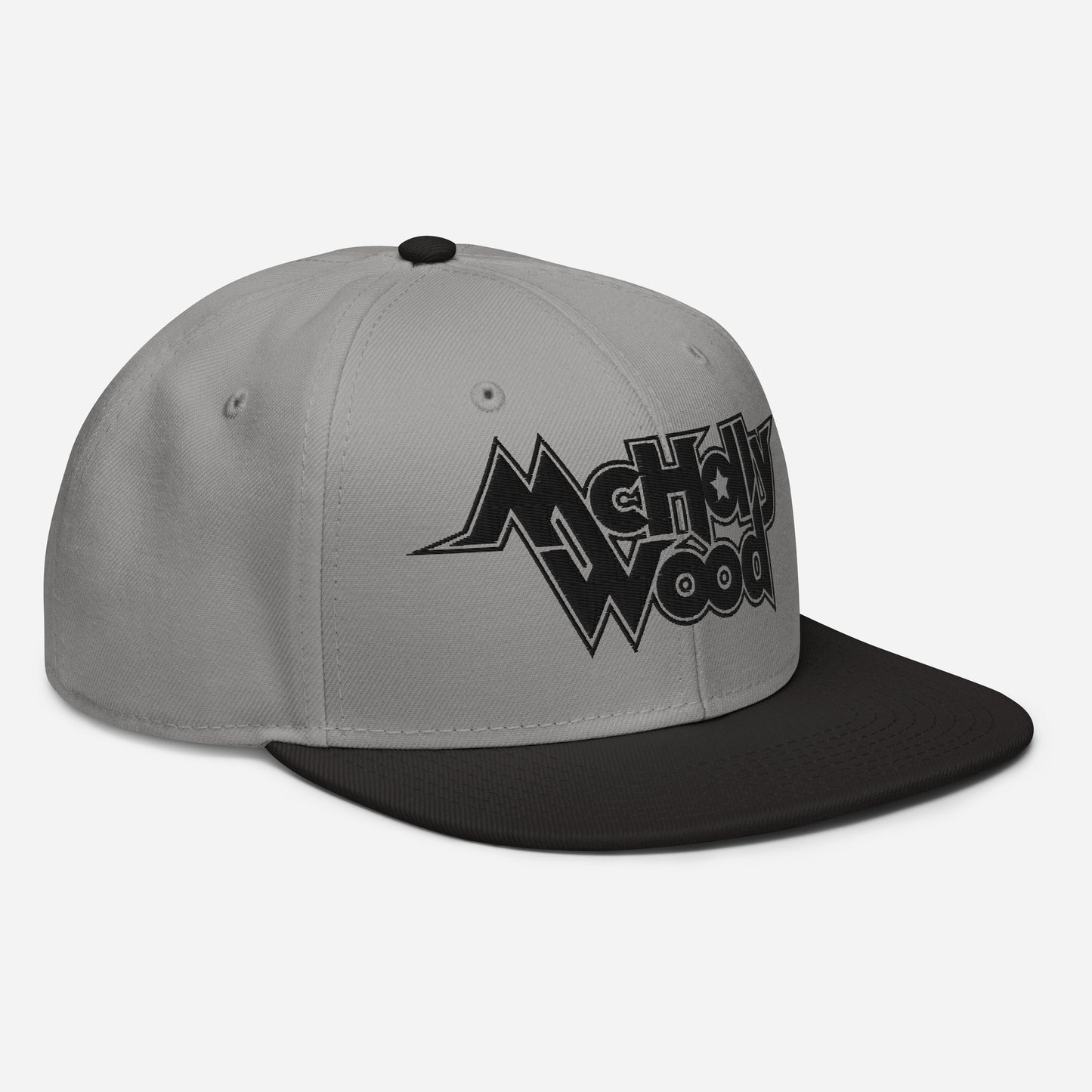 McHollywood® Embroidered Snapback Hat (Black Logo)