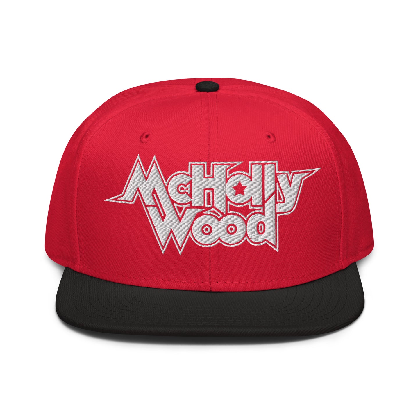 McHollywood® Embroidered Snapback Hat (White Logo)