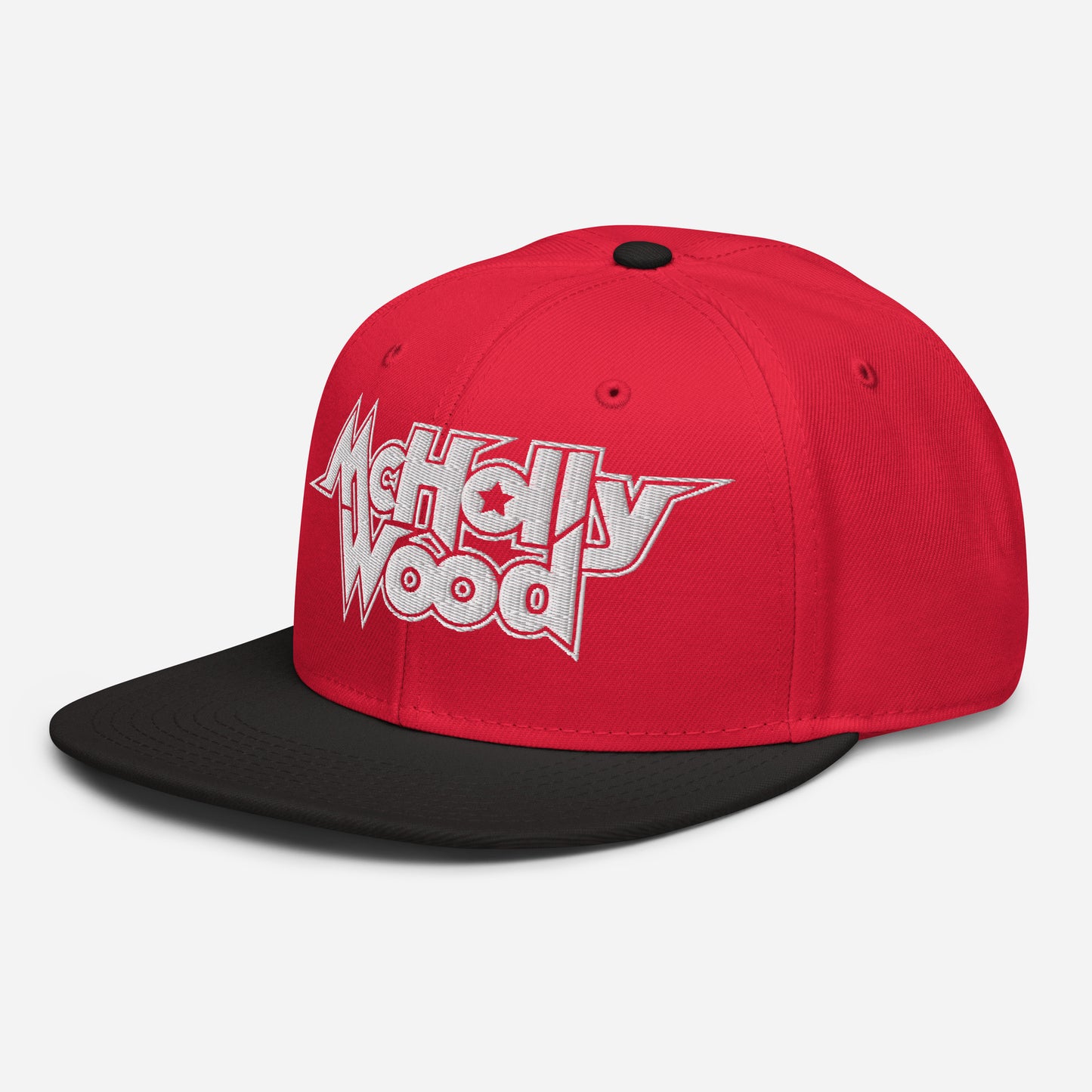 McHollywood® Embroidered Snapback Hat (White Logo)