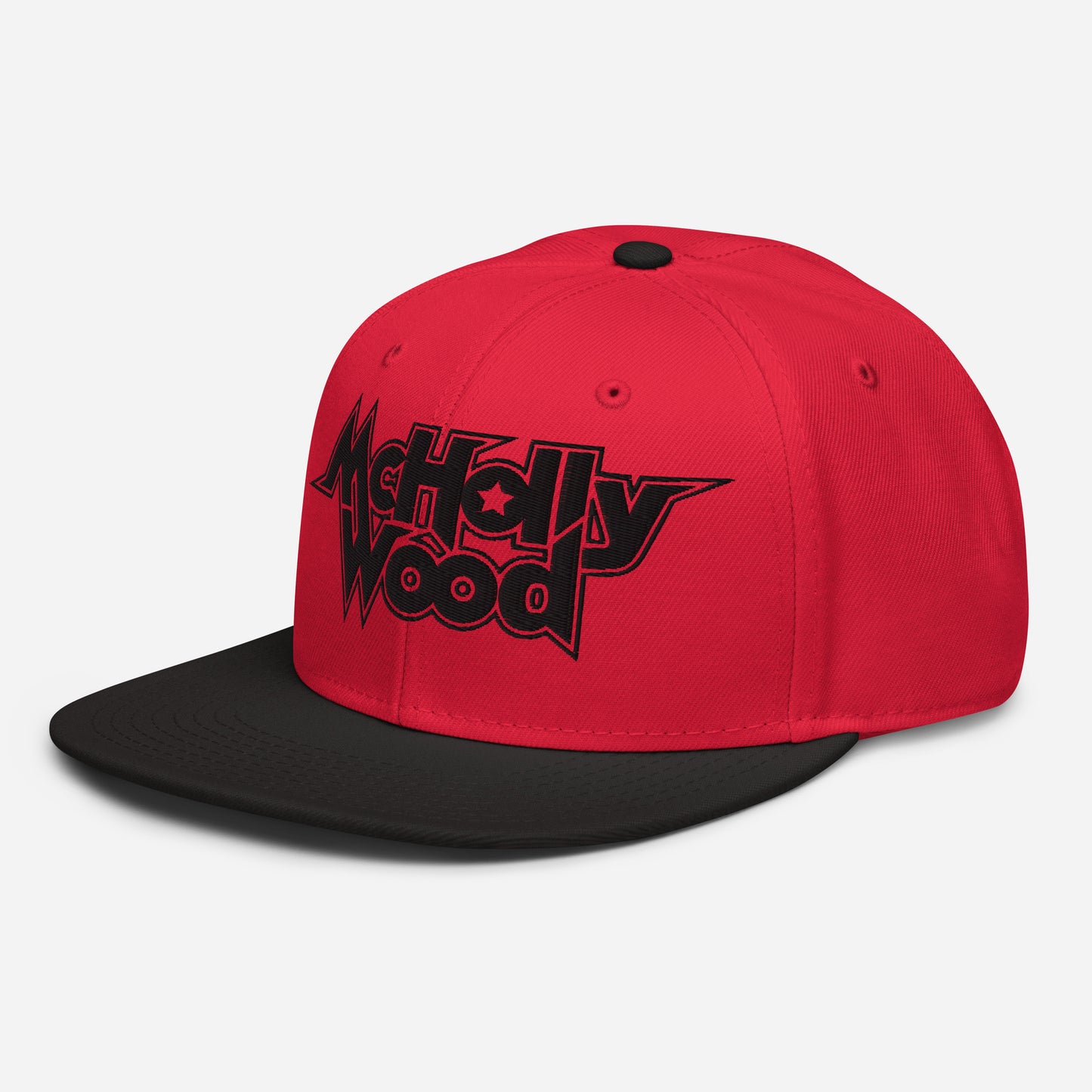 McHollywood® Embroidered Snapback Hat (Black Logo)