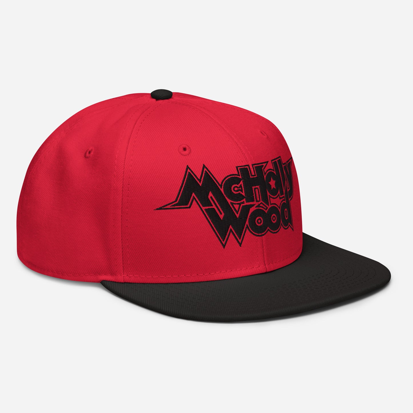 McHollywood® Embroidered Snapback Hat (Black Logo)