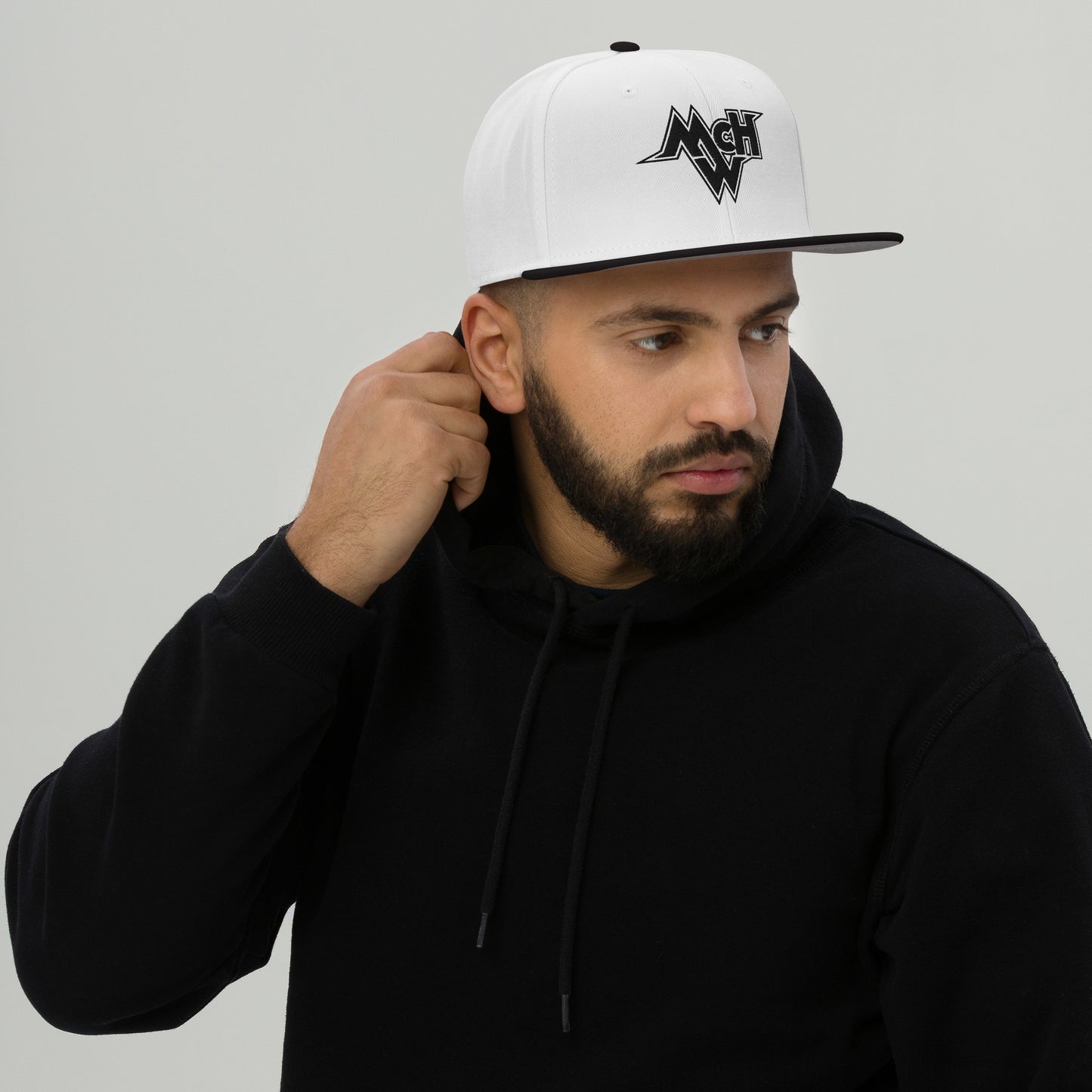 McHollywood® Embroidered Snapback Hat (Black McHW Logo)