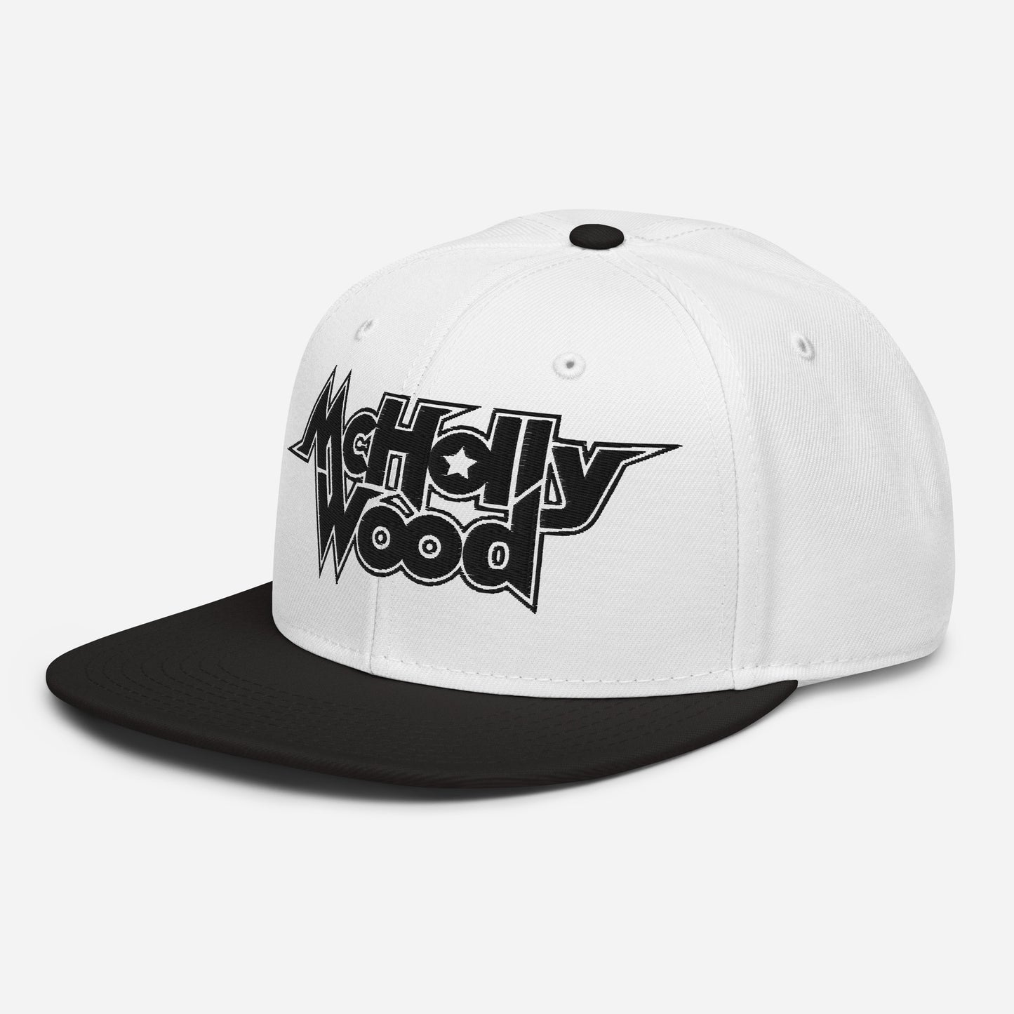 McHollywood® Embroidered Snapback Hat (Black Logo)