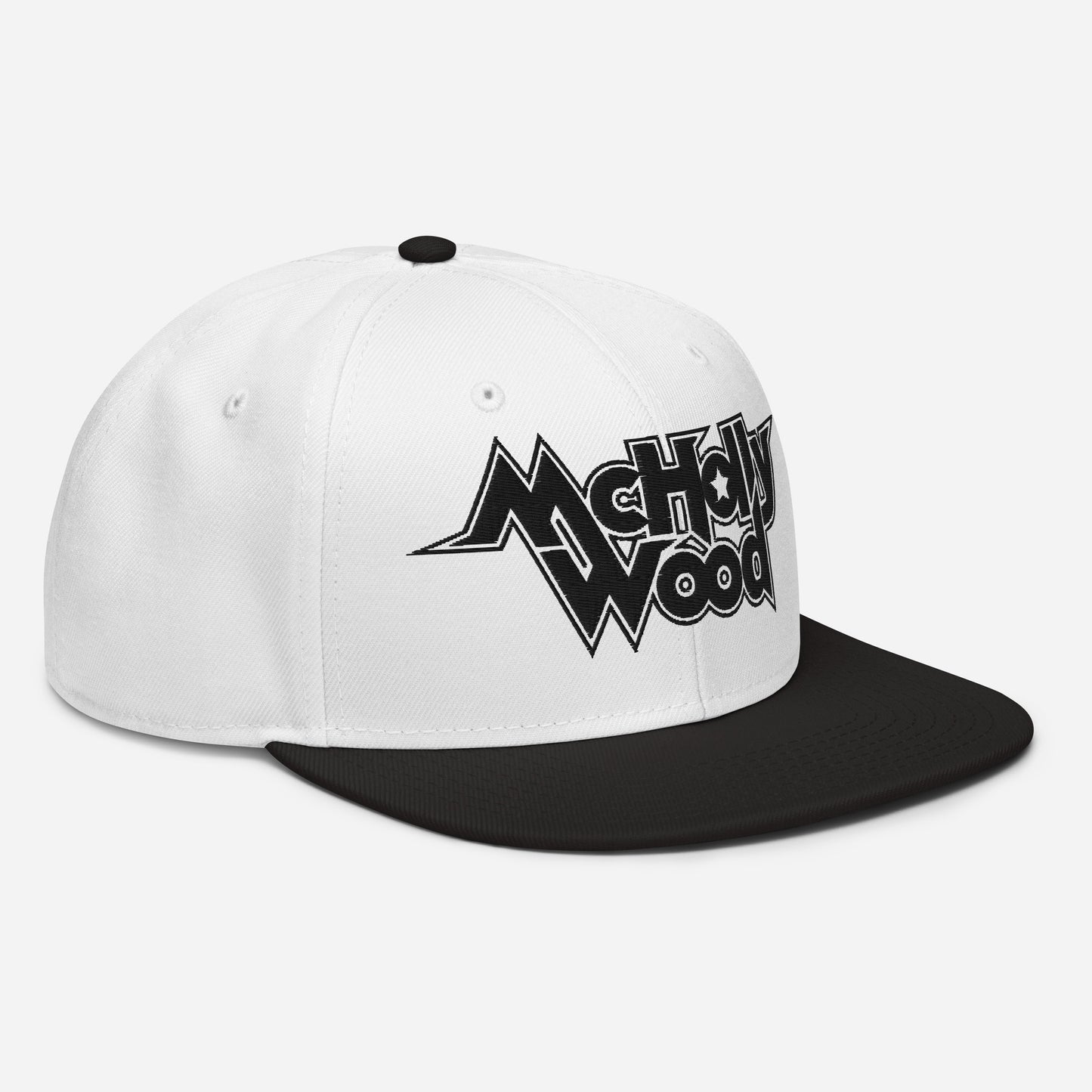 McHollywood® Embroidered Snapback Hat (Black Logo)