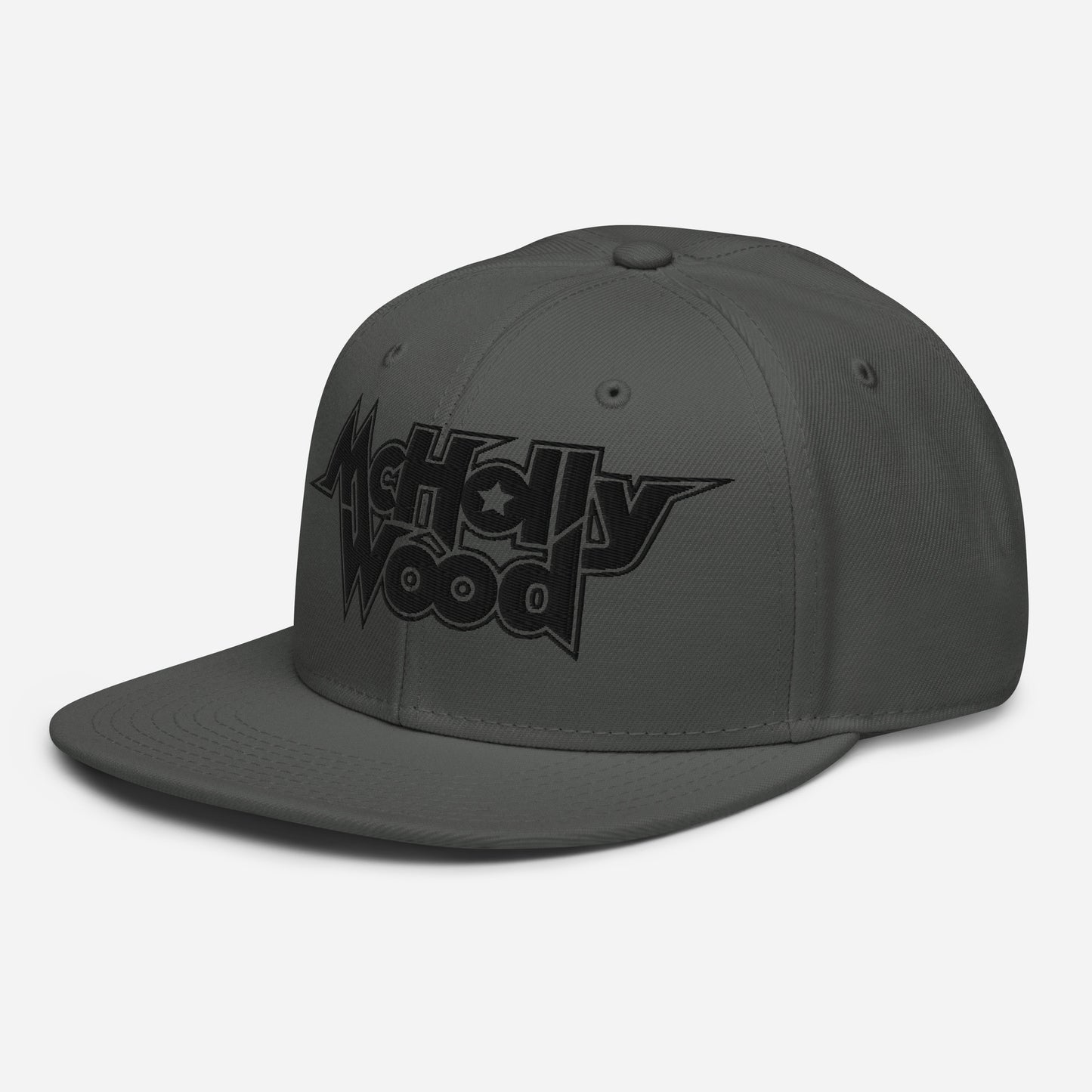 McHollywood® Embroidered Snapback Hat (Black Logo)