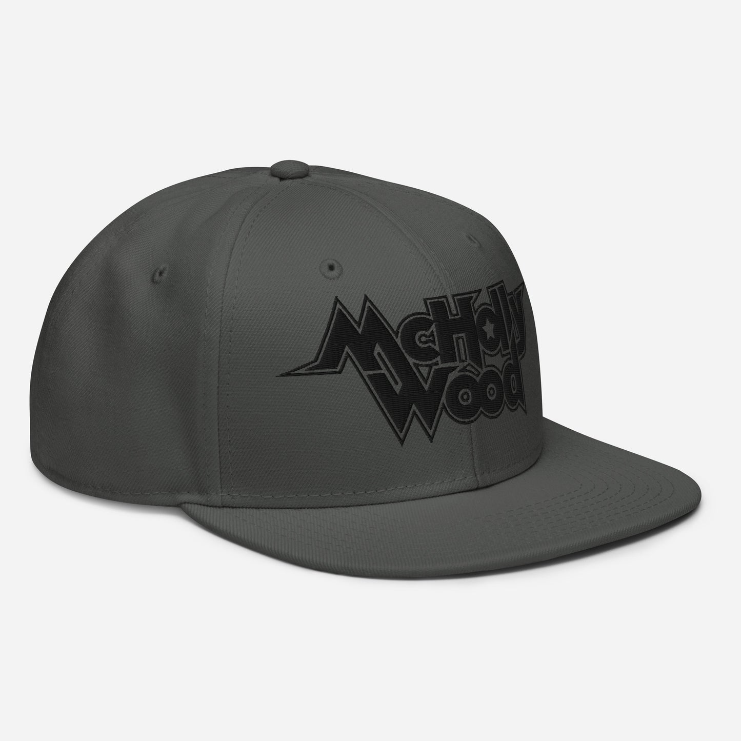 McHollywood® Embroidered Snapback Hat (Black Logo)