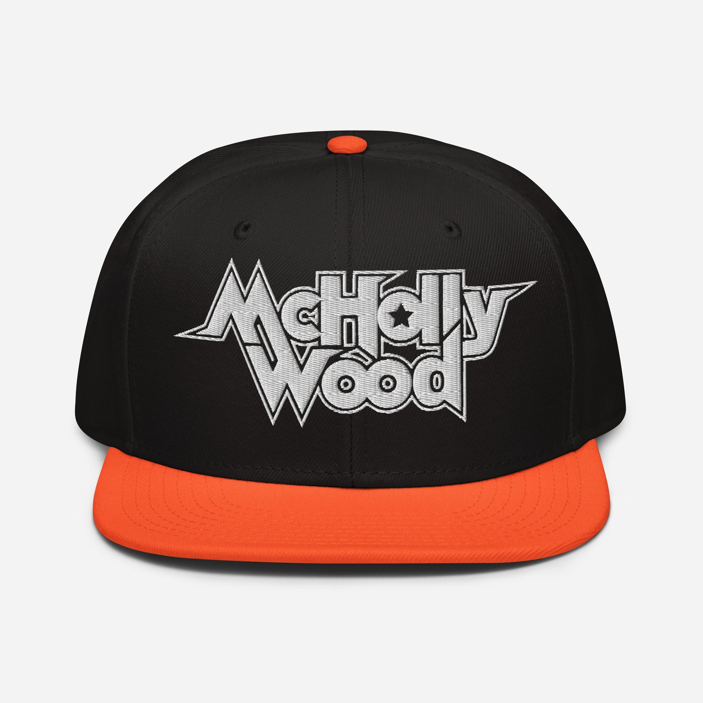 McHollywood® Embroidered Snapback Hat (White Logo)