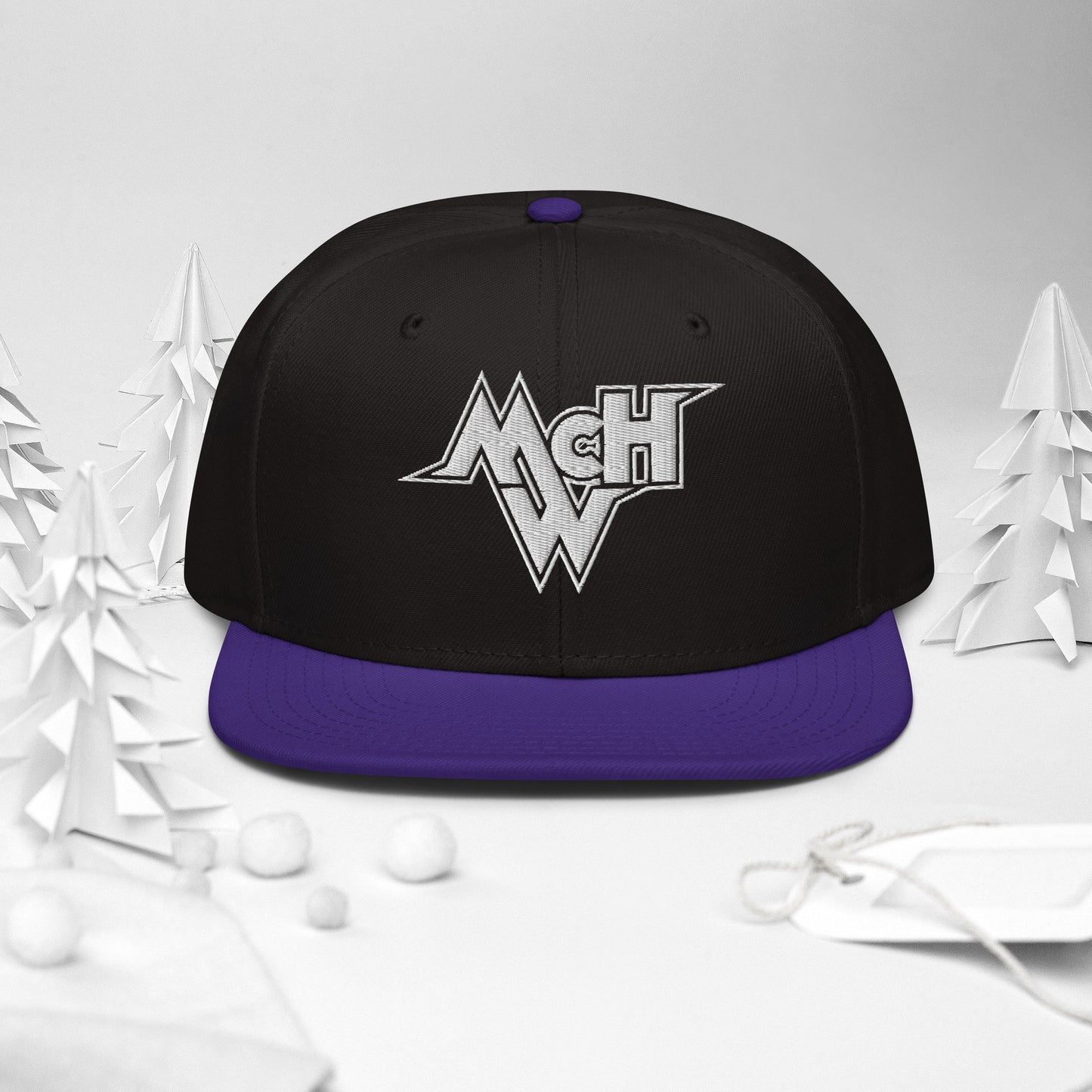 McHollywood® Embroidered Snapback Hat (White McHW Logo)