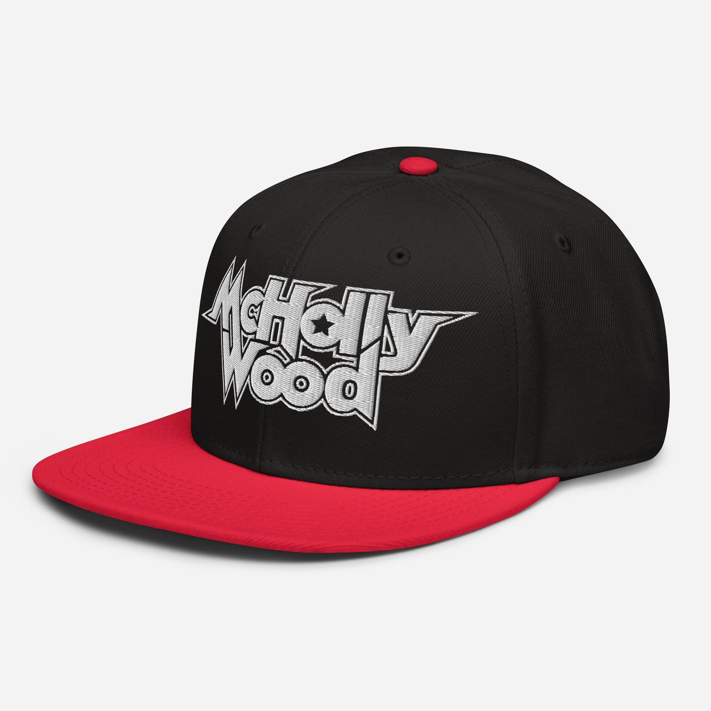 McHollywood® Embroidered Snapback Hat (White Logo)