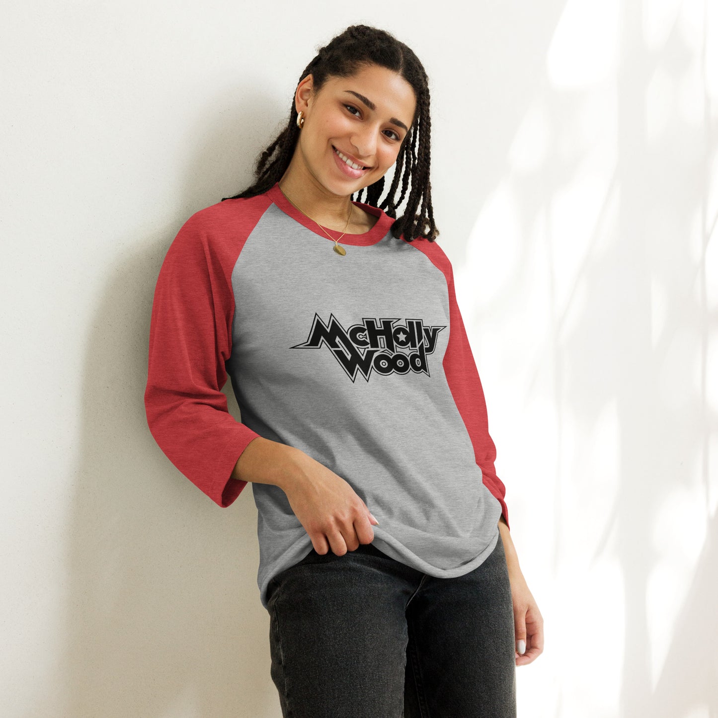 3/4 Sleeve McHollywood® Raglan Shirt (Front Logo)