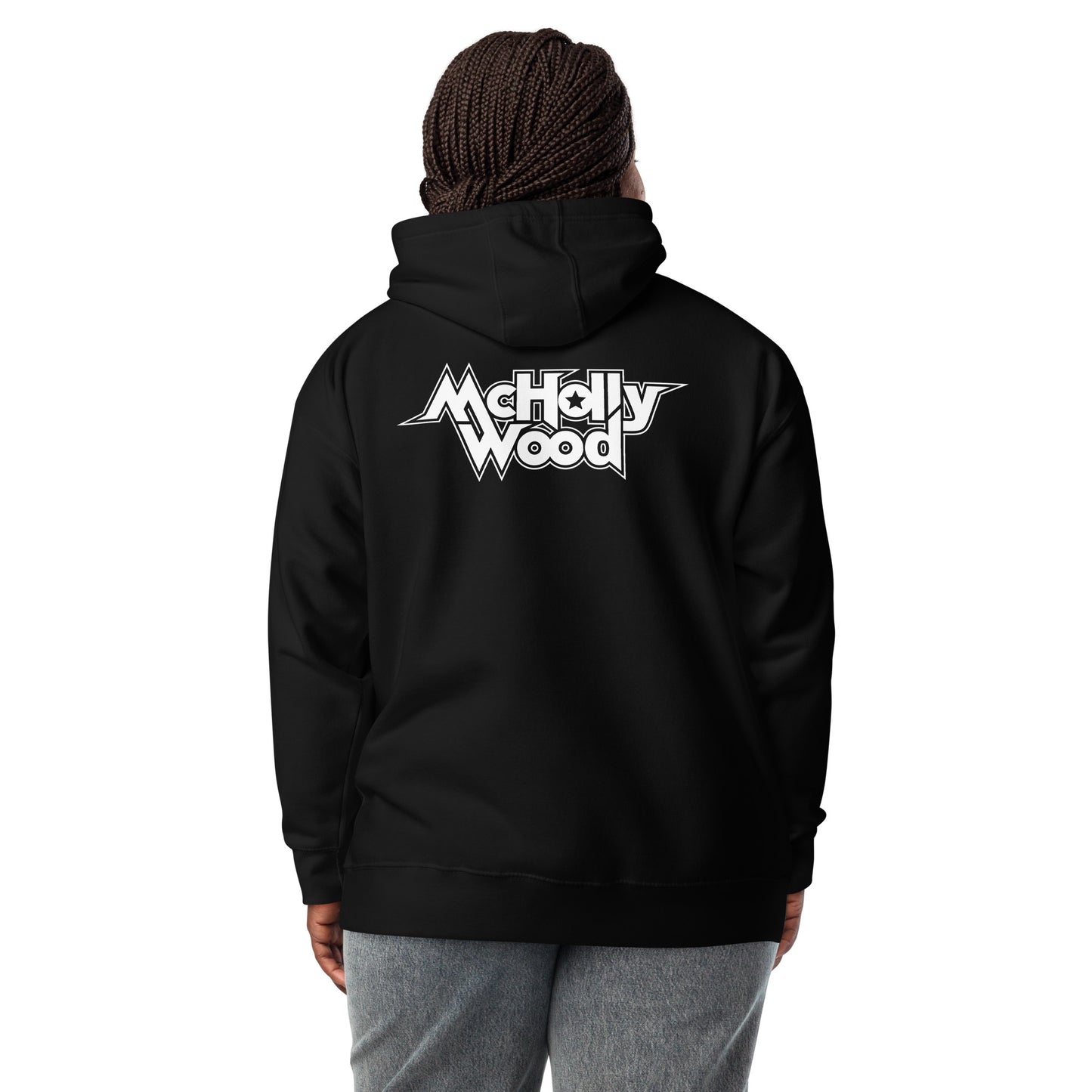 McHollywood® Hoodie with Front & Back Logos + Wrist Embroidery